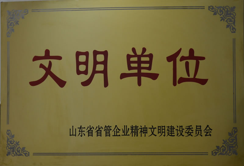我公司榮獲山東省省管企業(yè)精神文明建設委員會頒發(fā)的文明單位獎牌